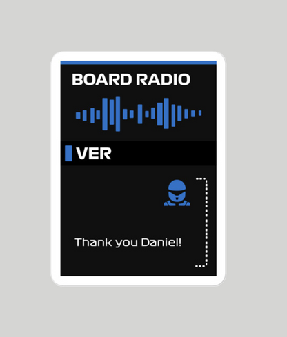 Max Verstappen Singapore Board Radio Thank You Daniel Sticker