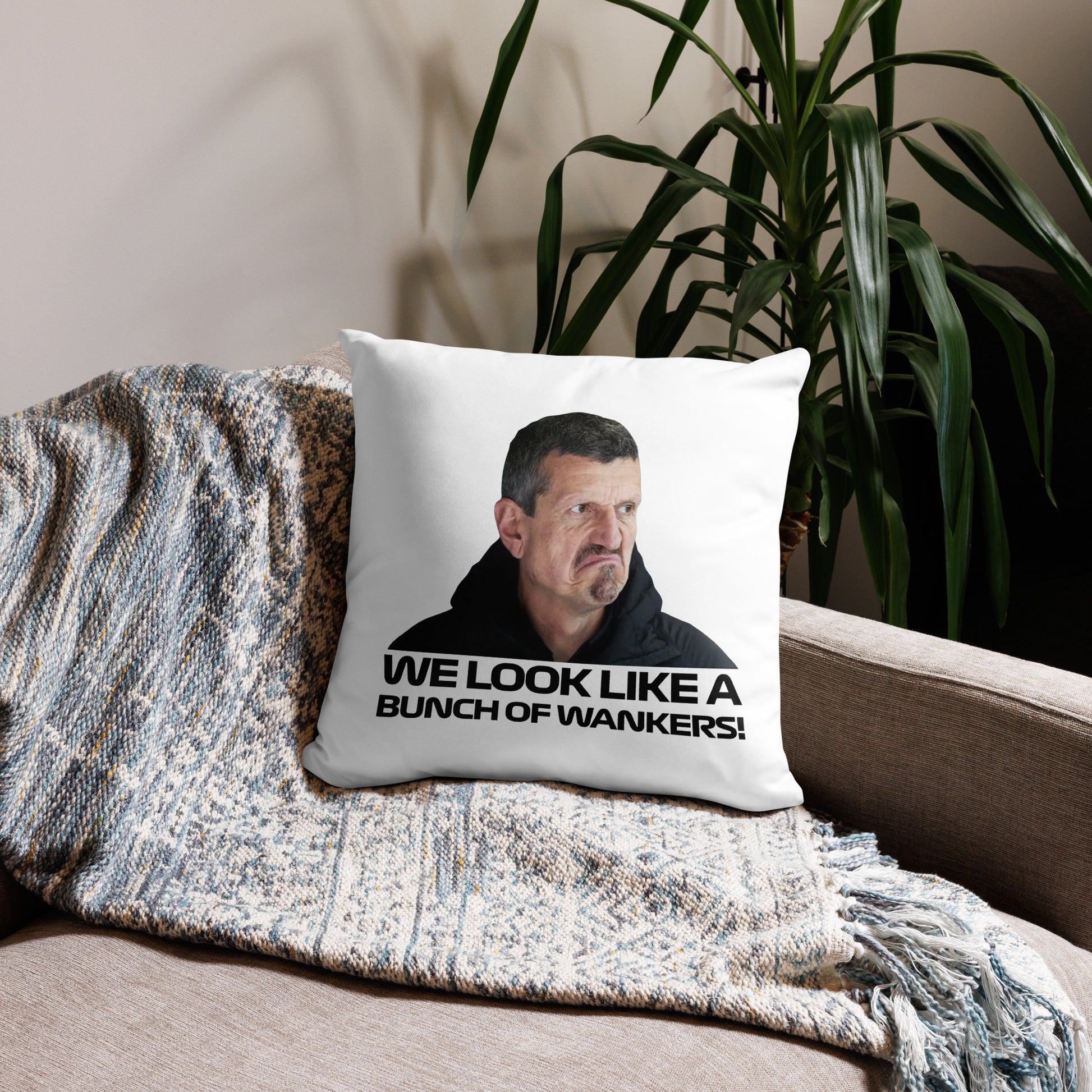 guenther steiner bunch of wankers throw pillow