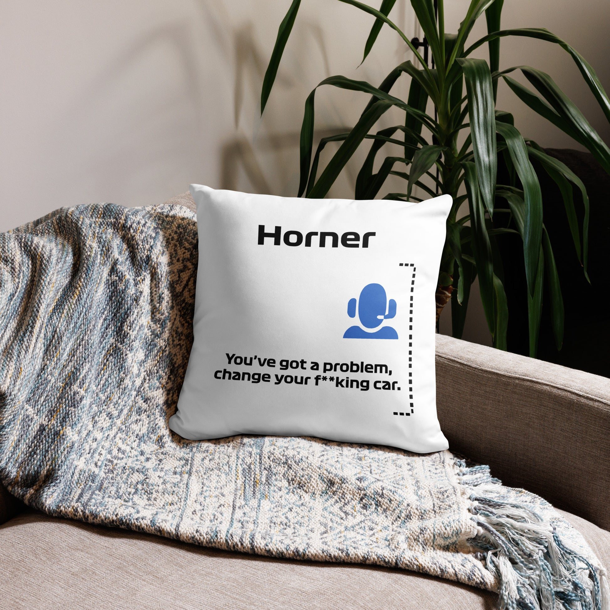 christian horner change your fucking car throw pillow