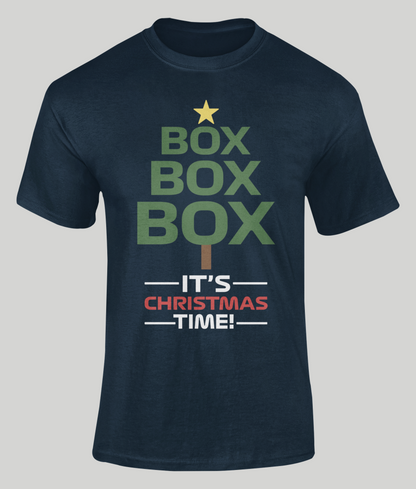 Formula 1 Christmas Box Box Box Unisex T-Shirt Navy blue