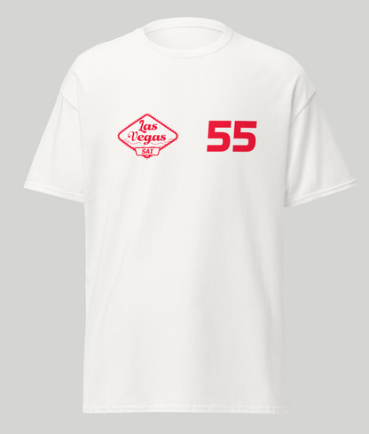 carlos sainz 55 las vegas white t-shirt