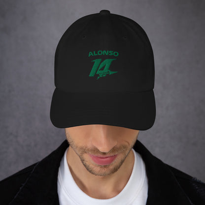 Fernando Alonso Aston Martin Embroidered Hat Black