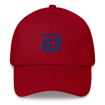 George Russell 63 Embroidered Dad Hat Red