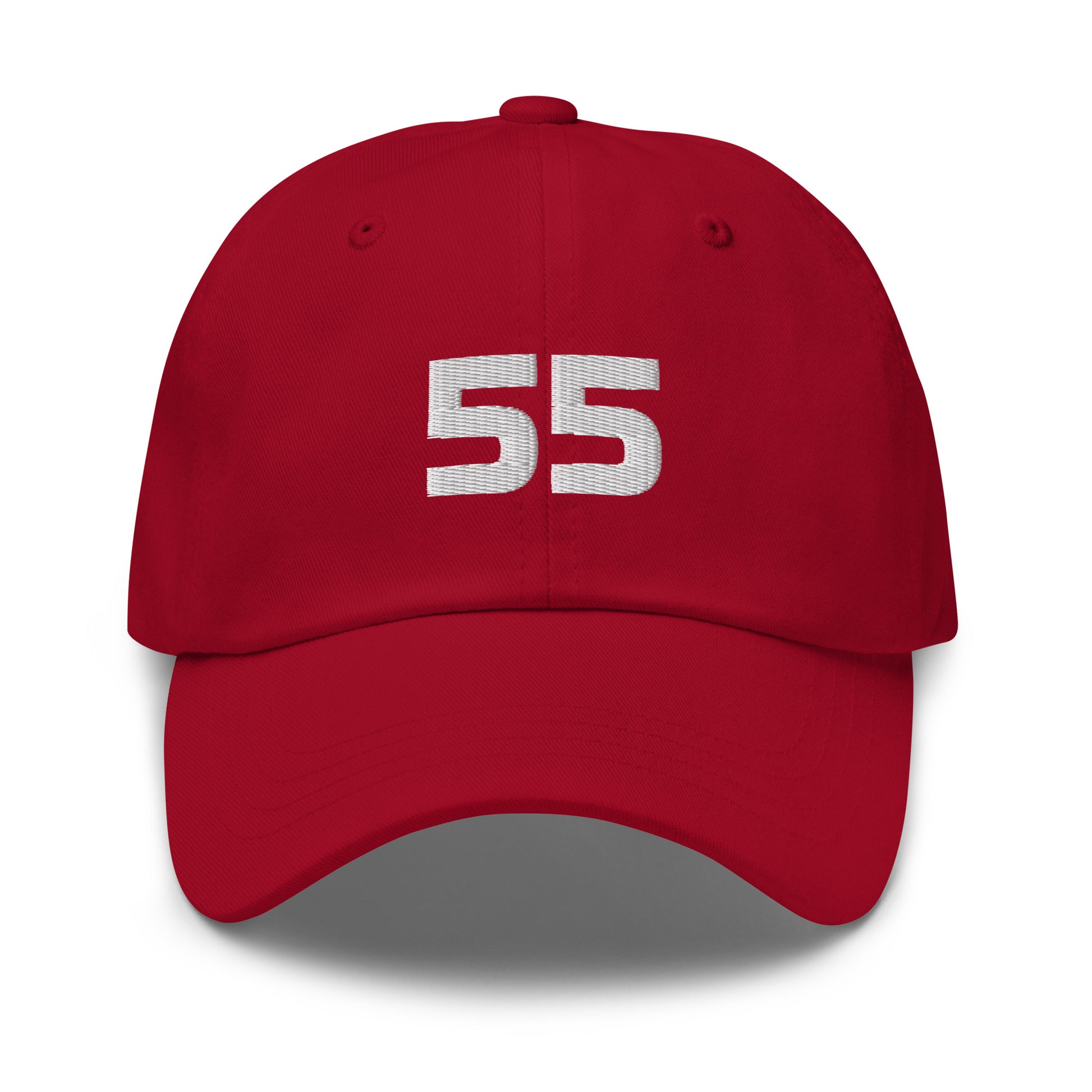 Sainz 55 Embroidered Dad Red Hat