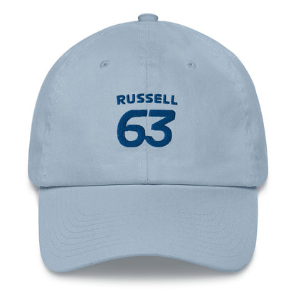 George Russell 63 Embroidered Dad Hat Light Blue