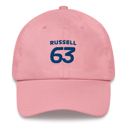 George Russell 63 Embroidered Dad Hat Pink