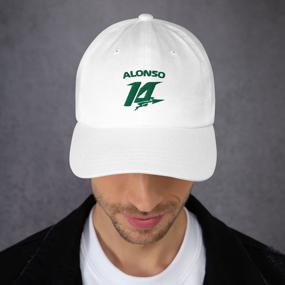 Fernando Alonso Aston Martin Embroidered Hat White