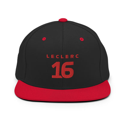 charles leclerc snapback hat black and red