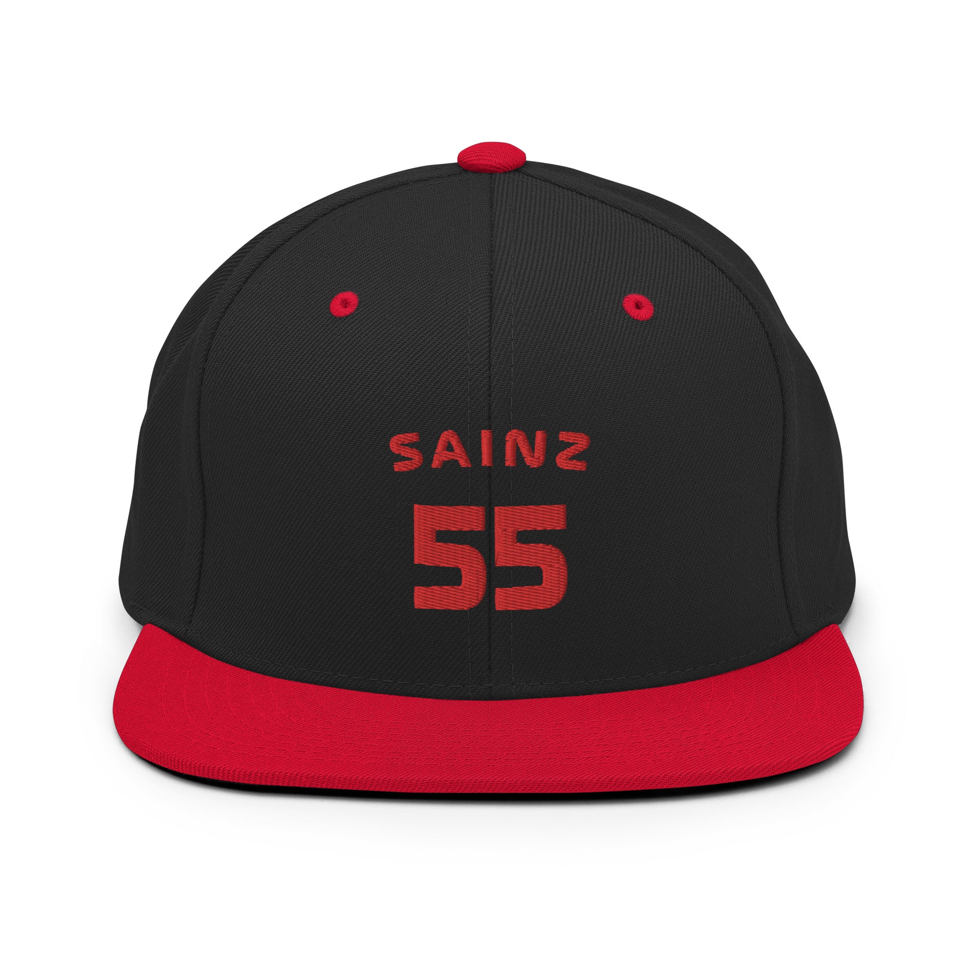carlos sainz 55 snapback hat red and black