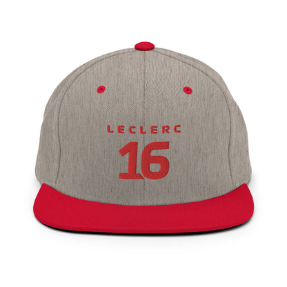 charles leclerc snapback hat red and grey