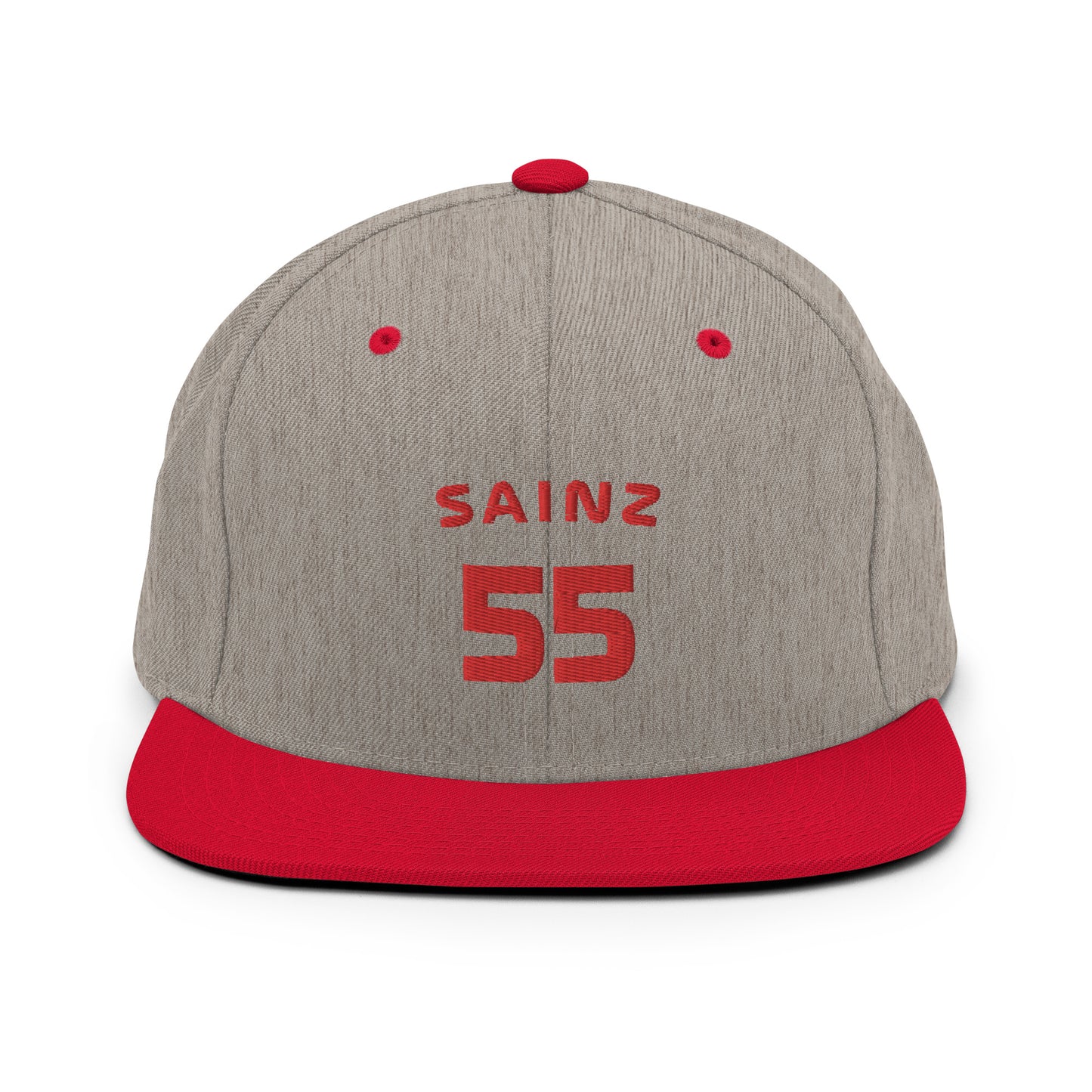 carlos sainz 55 snapback hat red and grey