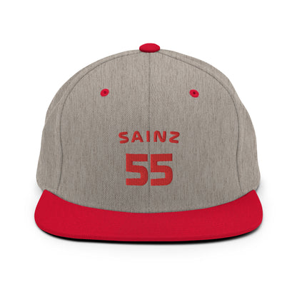 carlos sainz 55 snapback hat red and grey