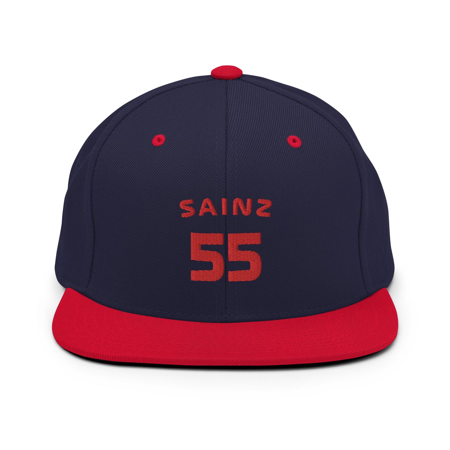 carlos sainz 55 snapback navy blue and red