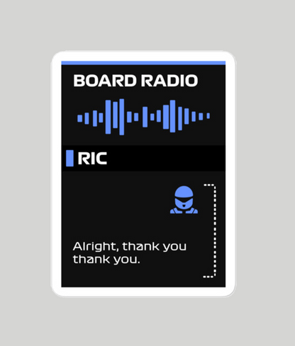 Daniel Ricciardo Last Board Radio Sticker