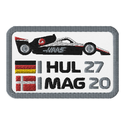 Embroidered Haas F1 Patch white grey