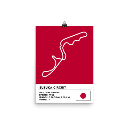 Suzuka Circuit Poster 12x16