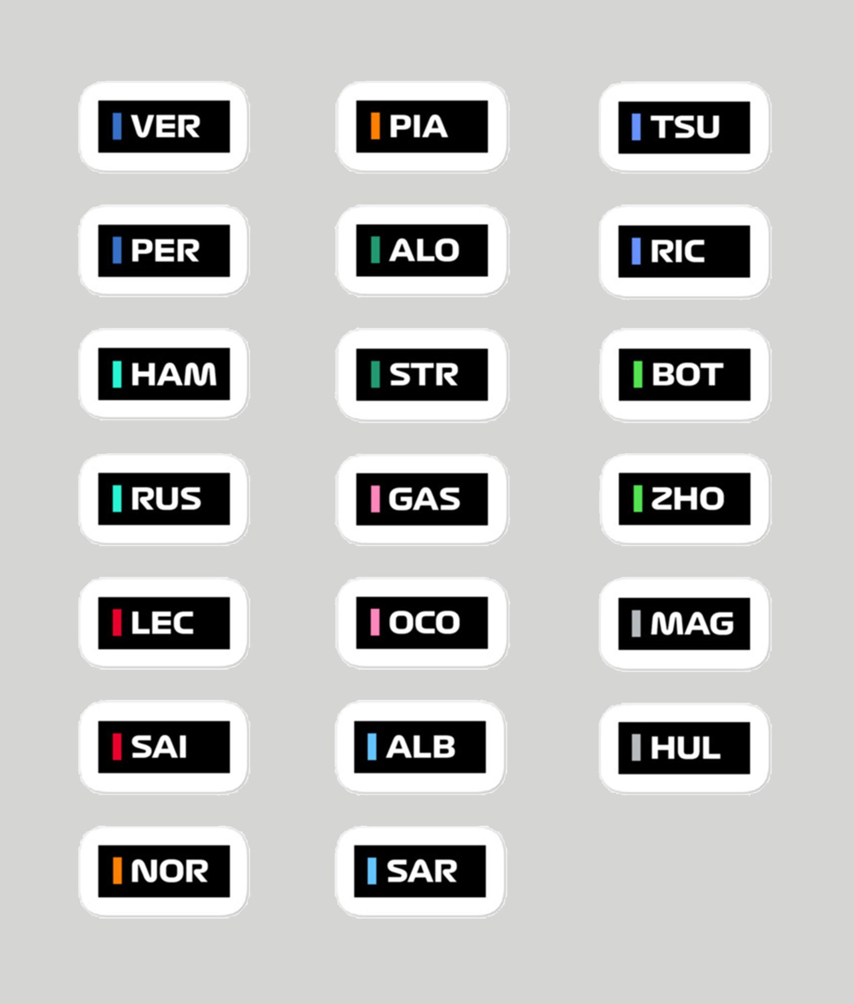 F1 2024 All Drivers Sticker