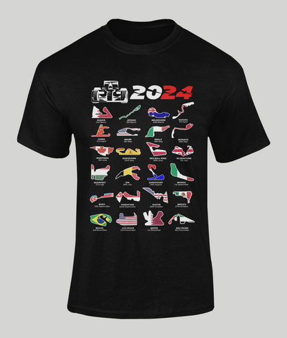 F1 2024 Calendar Unisex T-Shirt black