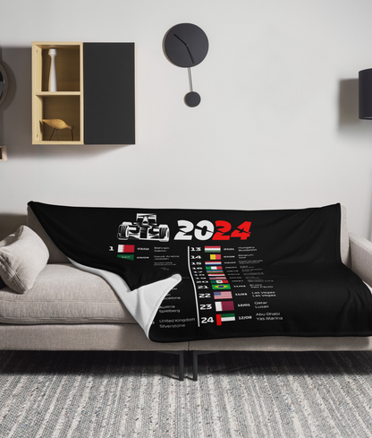 F1 2024 Calendar Throw Blanket