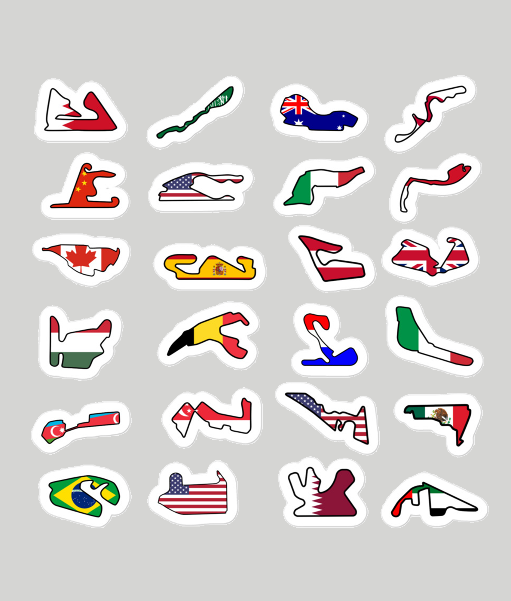 F1 2024 Circuits Stickers