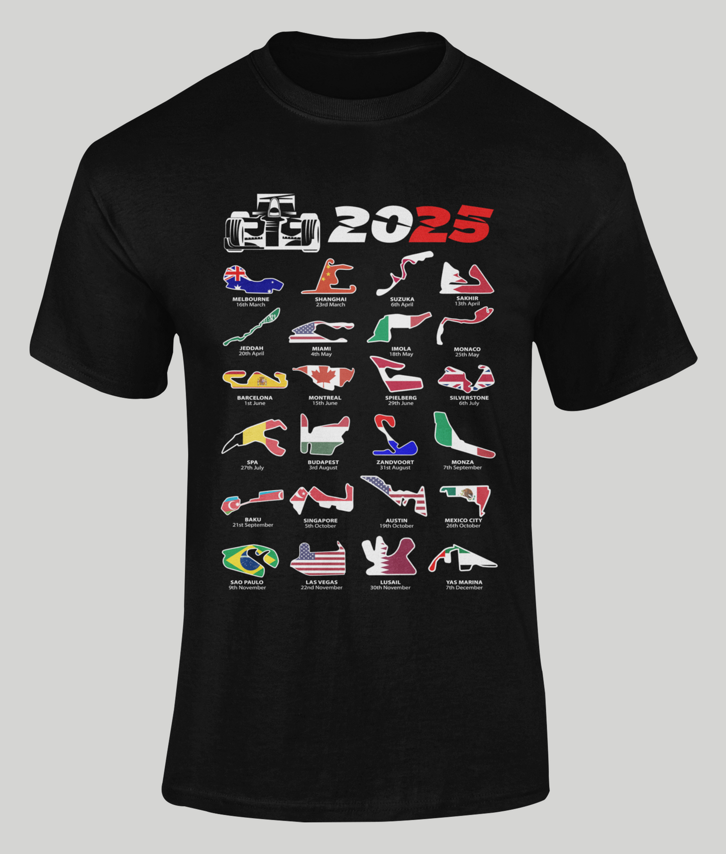 F1 2025 Calendar T-Shirt