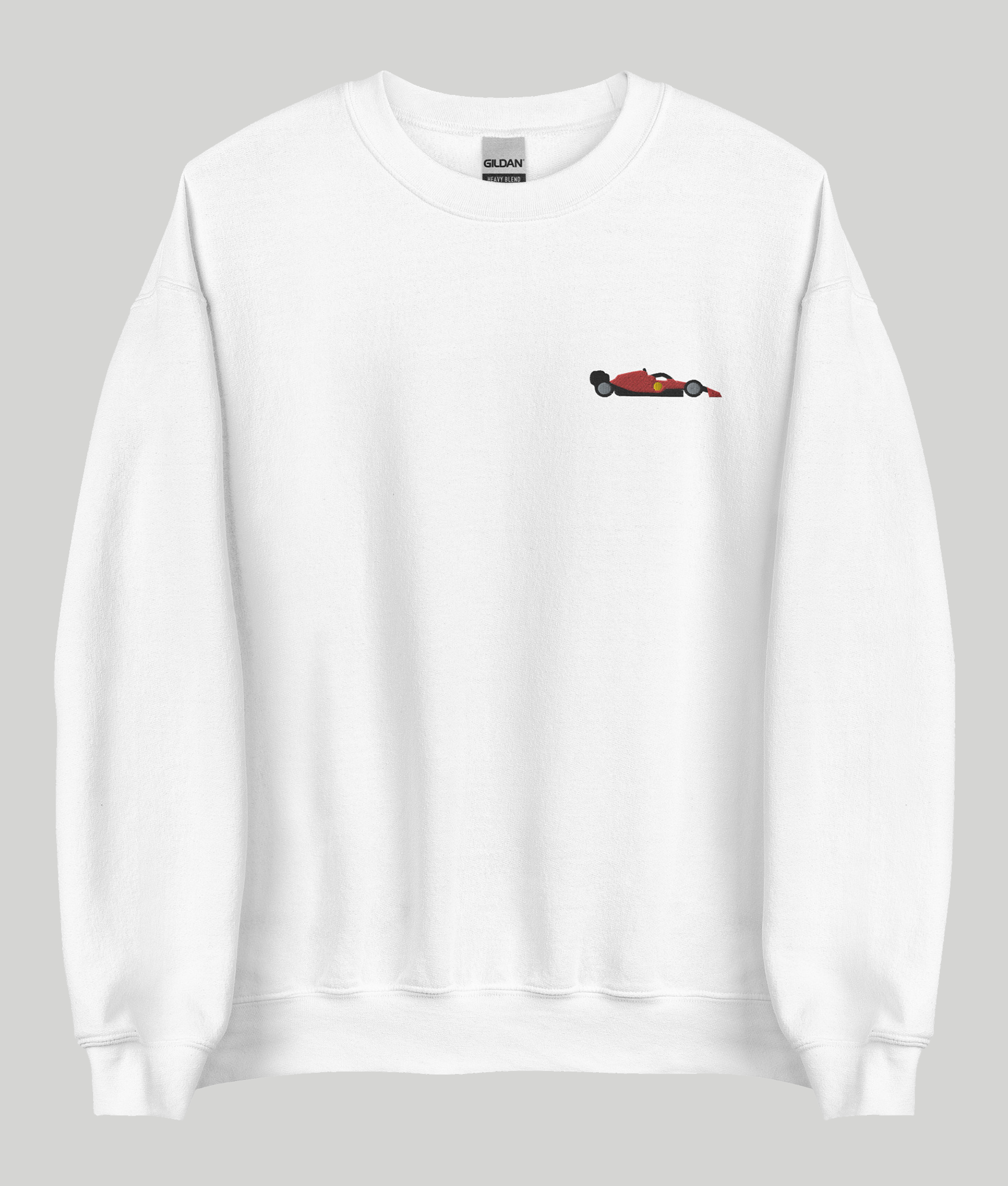 Embroidered Ferrari F1 Car Sweatshirt white