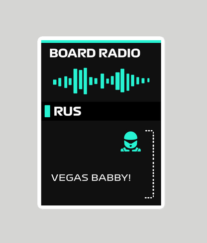 George Russell Vegas Baby Board Radio Sticker