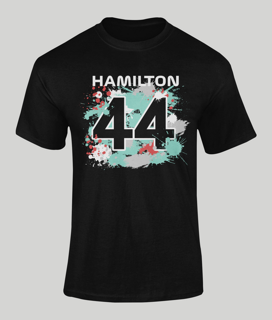 lewis hamilton 44 graffiti black t-shirt