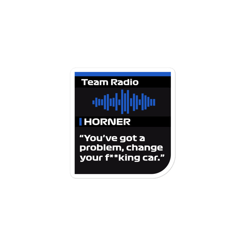 Christian Horner Change Your Fucking Car Sticker 4x4