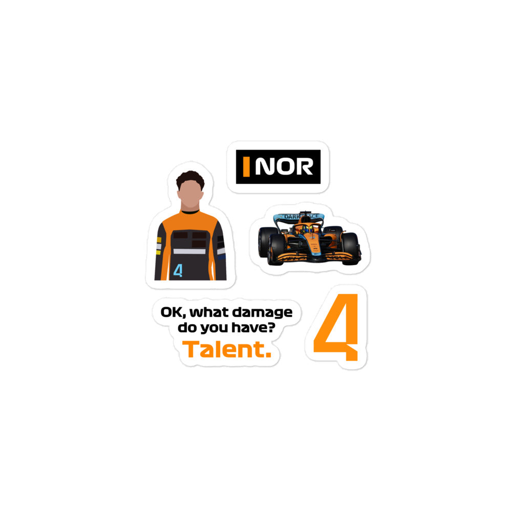 lando norris mclaren sticker pack 3x3