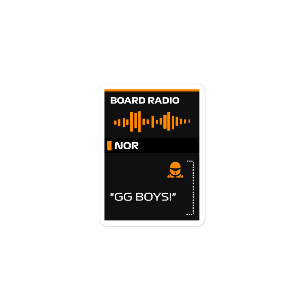 lando norris gg boys board radio sticker