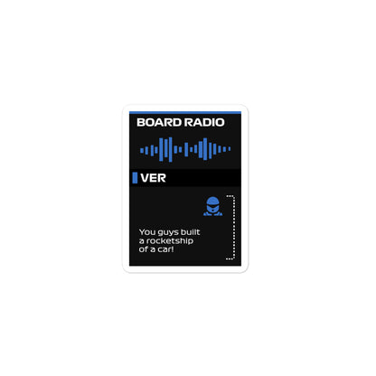 Max Verstappen Rocketship Board Radio Sticker 3x3