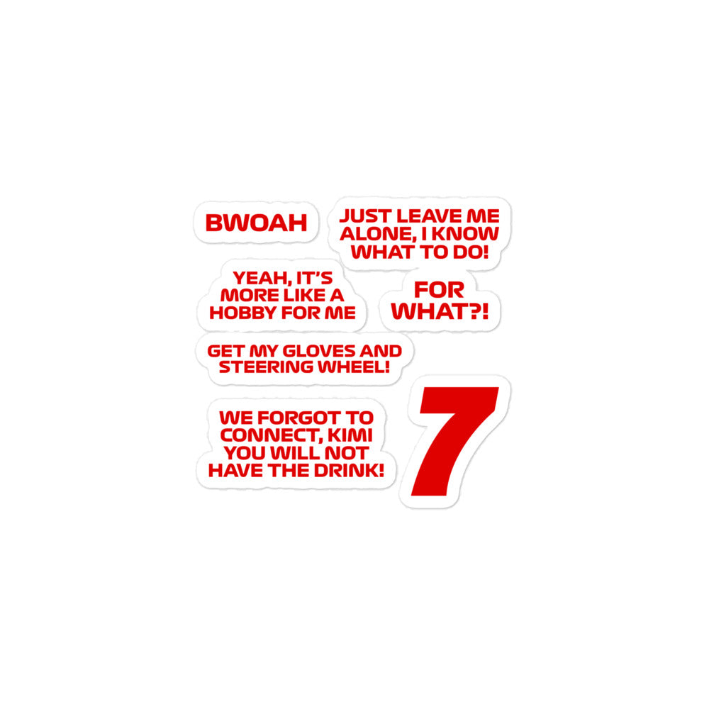 Kimi Raikkonen Quotes Sticker Pack 3x3