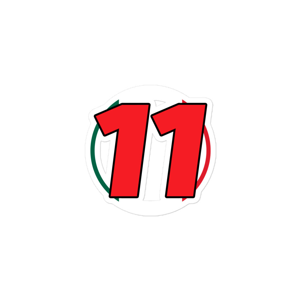 Sergio Perez 11 Mexico Sticker 3x3