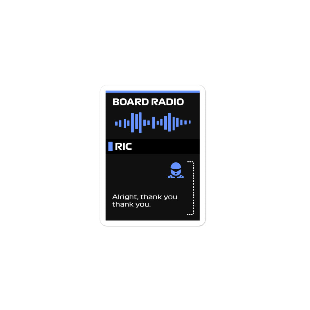 Daniel Ricciardo Last Board Radio Sticker 3x3