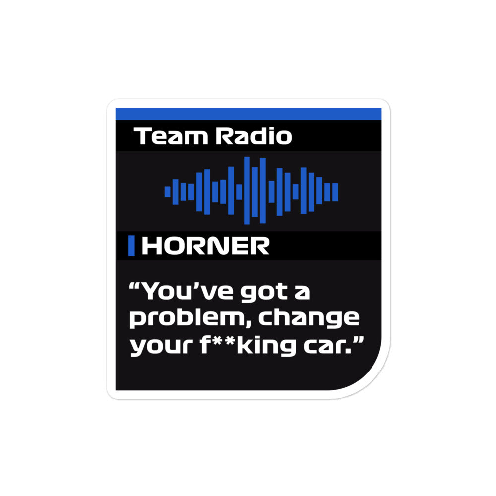 Christian Horner Change Your Fucking Car Sticker 3x3