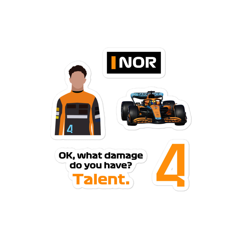 lando norris mclaren sticker pack 4x4