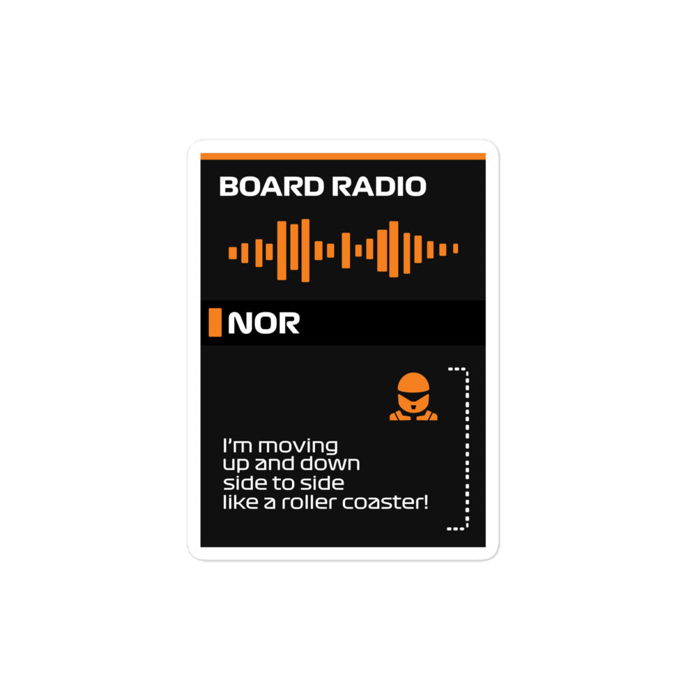 Lando Norris Roller Coaster Board Radio Sticker 4x4