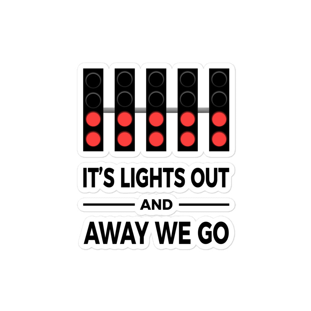 Lights Out And Away We Go Sticker 4x4