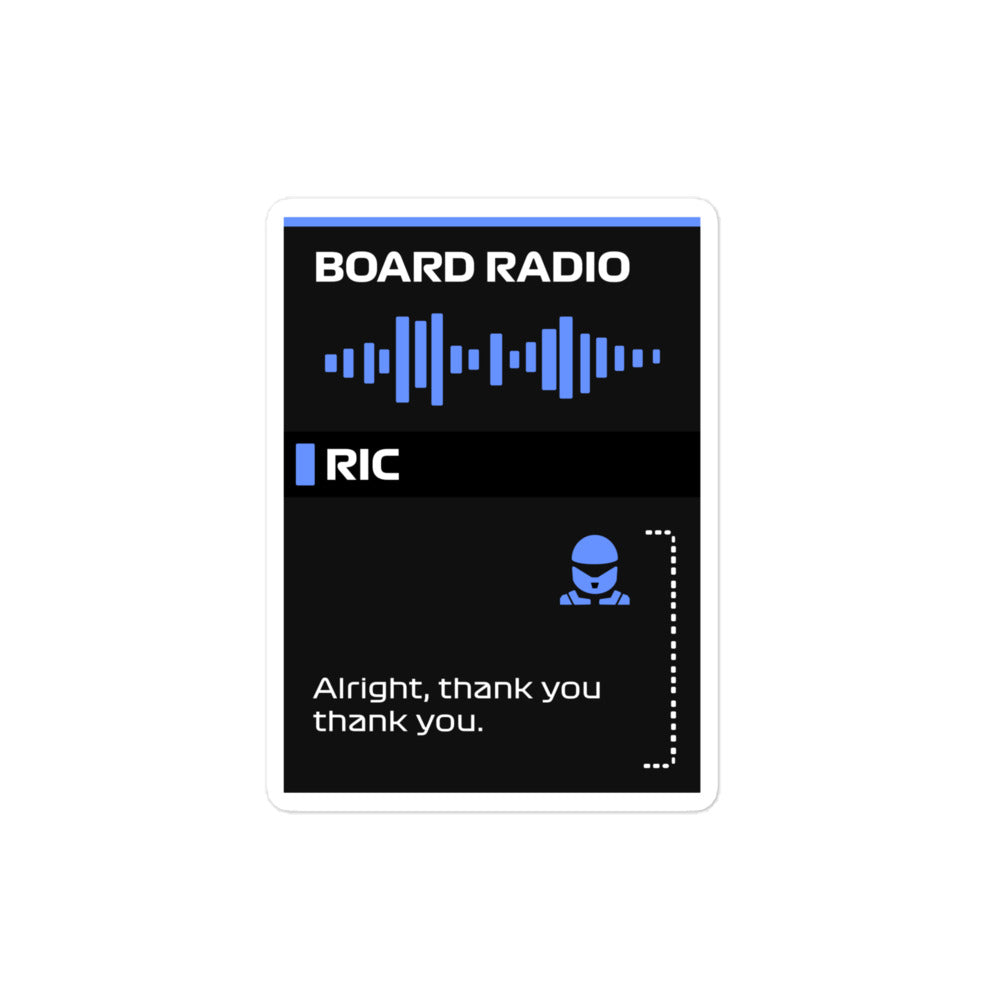 Daniel Ricciardo Last Board Radio Sticker 4x4