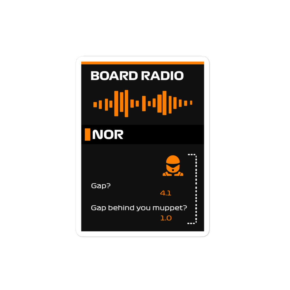 Lando Norris Muppet Board Radio Sticker 4x4