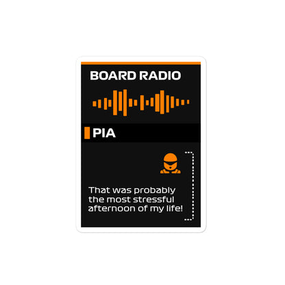 Oscar Piastri Stressful Afternoon Board Radio Sticker 4x4