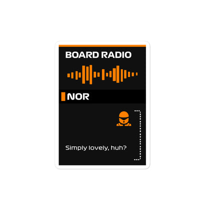 Lando Norris Simply Lovely Board Radio Sticker