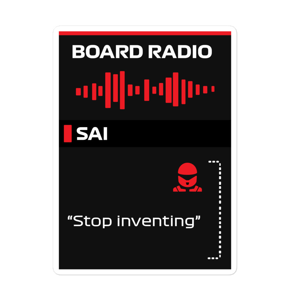 carlos sainz stop inventing sticker 5x5