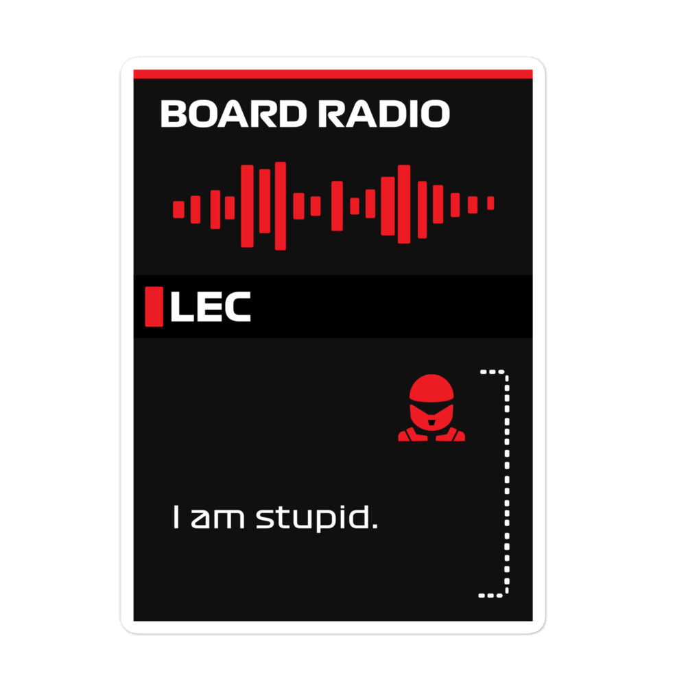 charles leclerc i am stupid sticker 5x5