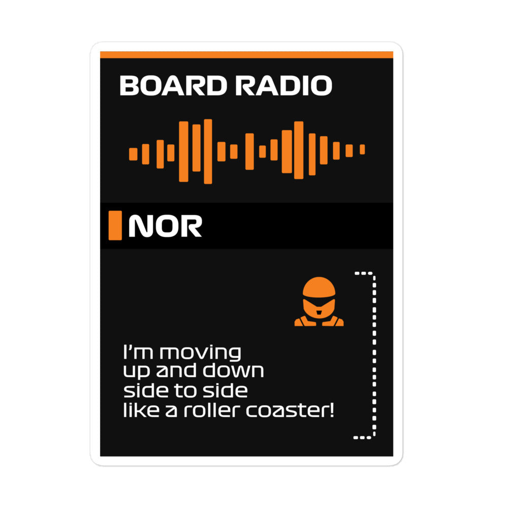 Lando Norris Roller Coaster Board Radio Sticker 5x5