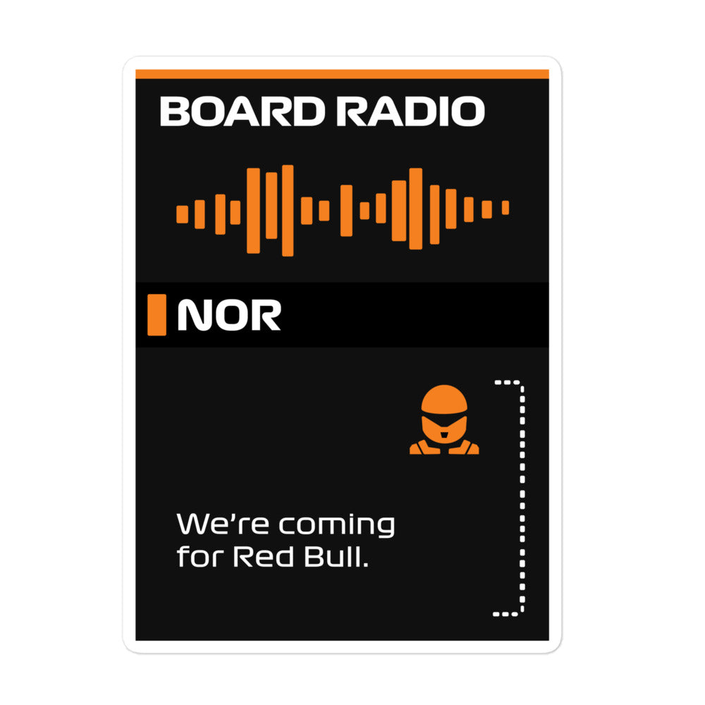 Lando Norris Coming For Red Bull Board Radio sticker 5x5