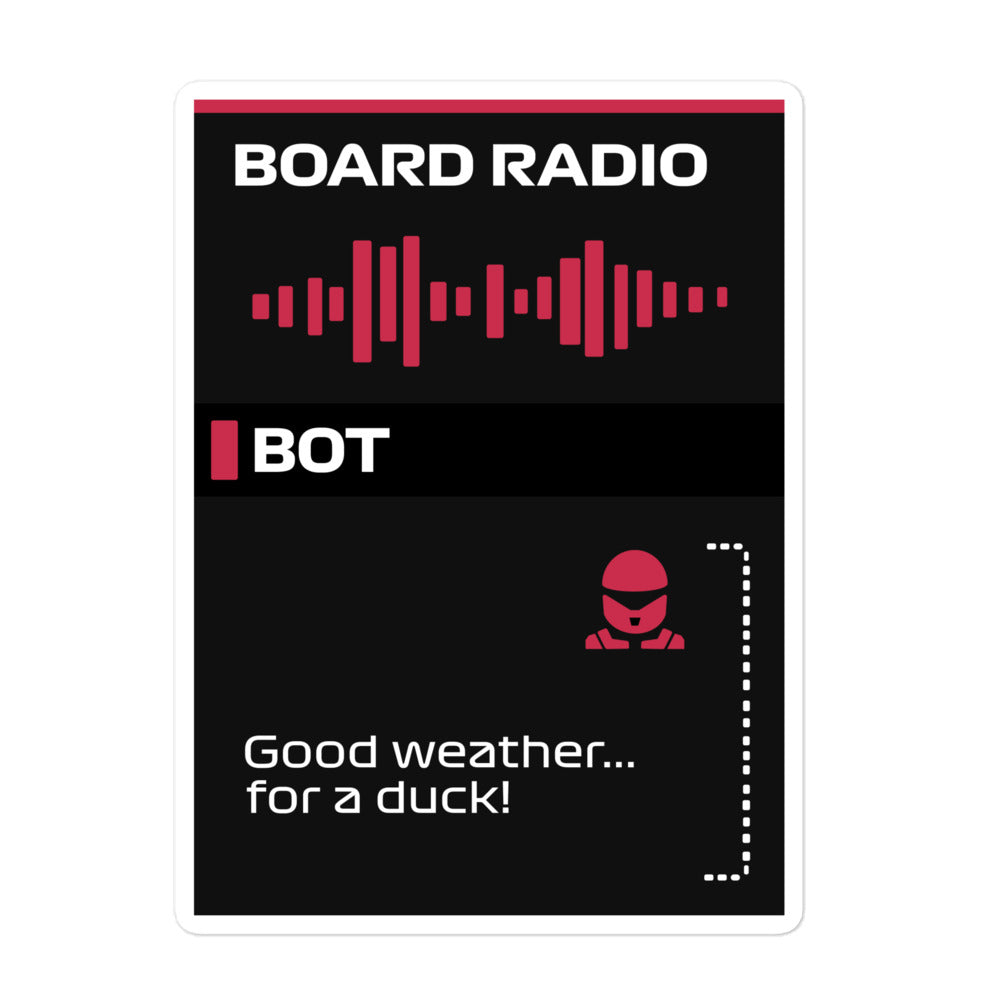 Valtteri Bottas Duck Board Radio Sticker 5x5