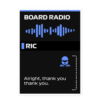 Daniel Ricciardo Last Board Radio Sticker