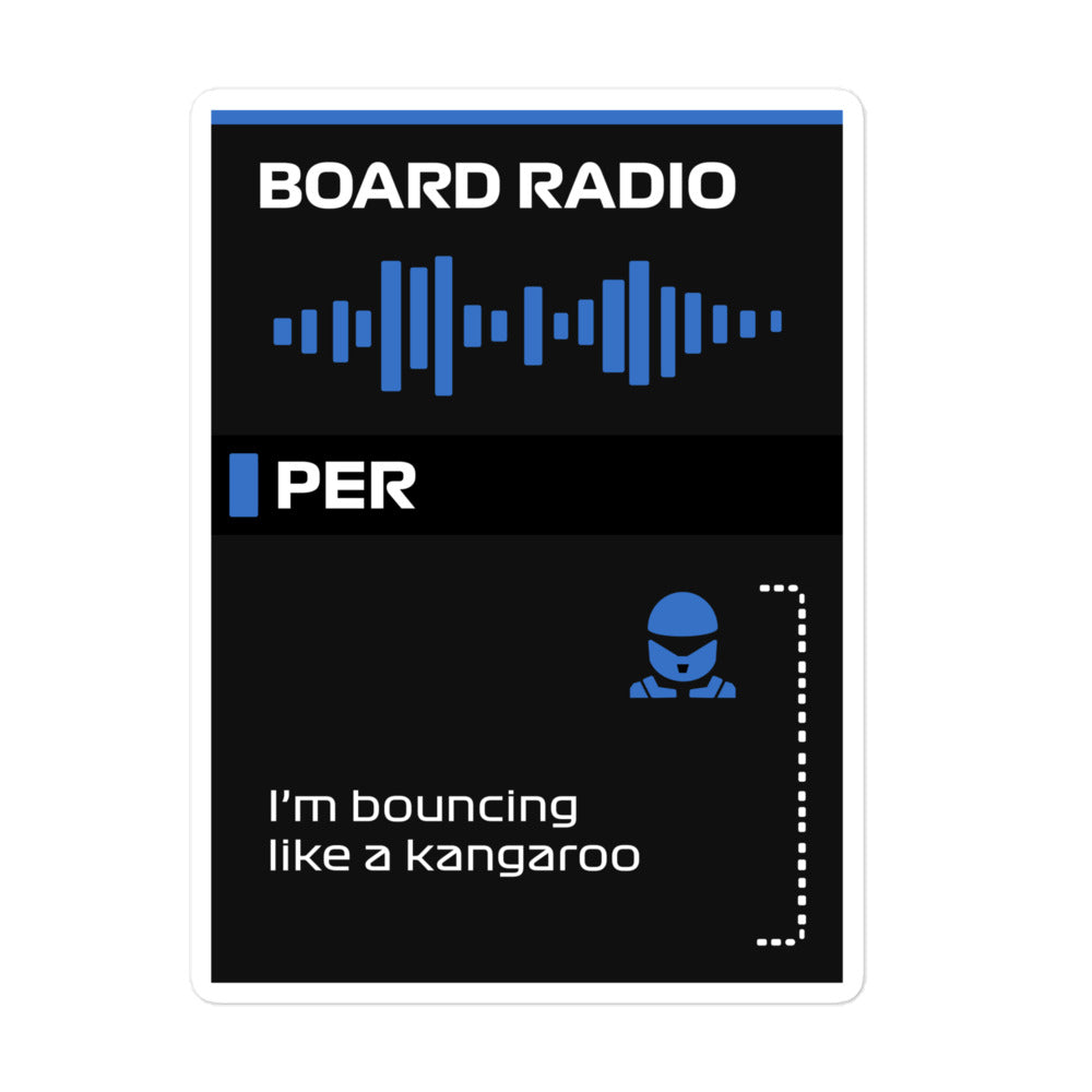 Sergio Perez Singapore Kangaroo Board Radio Sticker 5x5